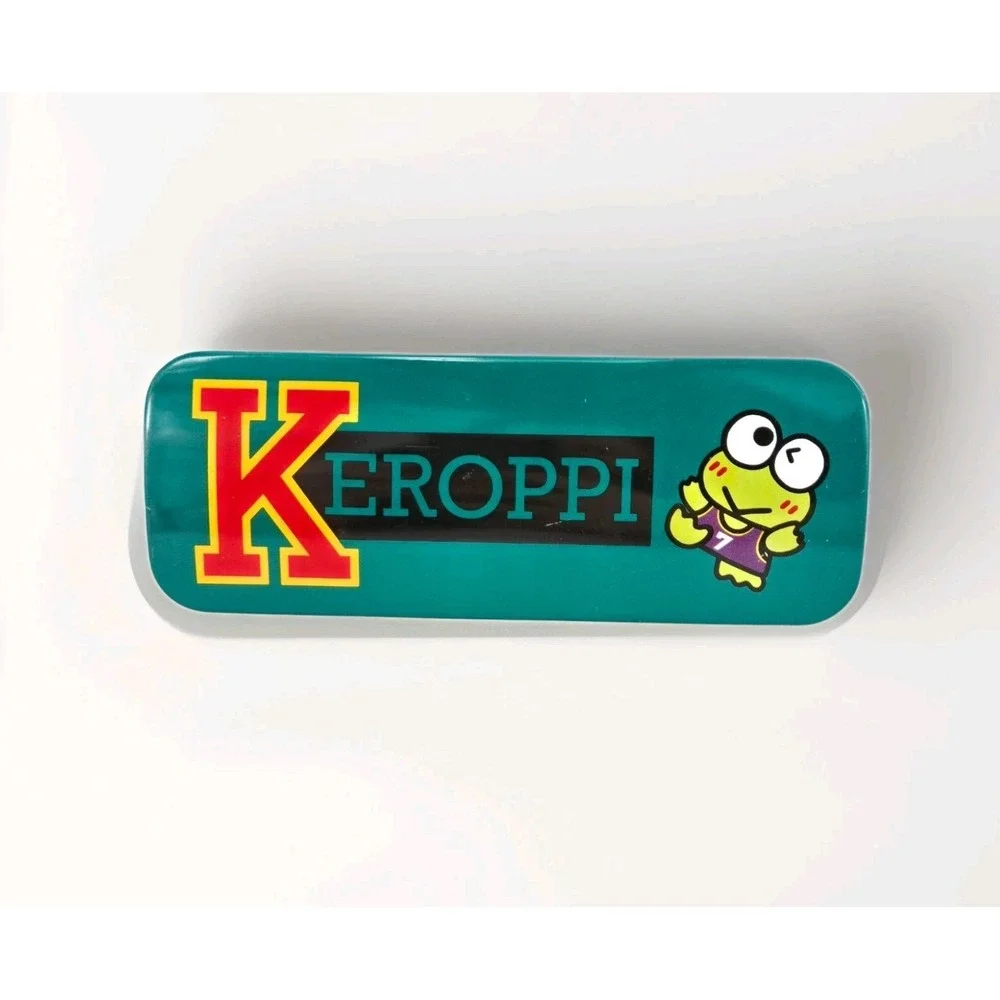 Vintage Sanrio My Keroppi Frog Tin Metal Pen Case Pencil Box 1994 Y2K Rare Green